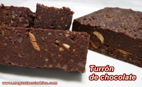 Turron de chocolate sin gluten sin azucar