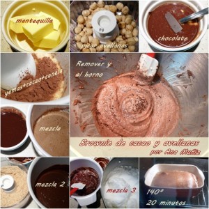 Receta brownie de cacao y avellanas