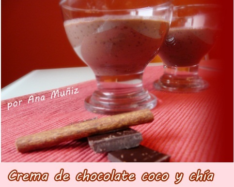 Crema de chocolate coco y chía receta