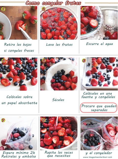 como congelar frutas
